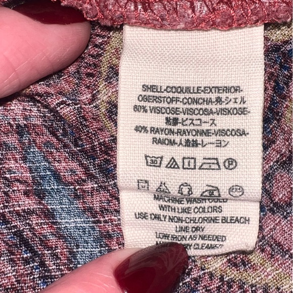 EUC Free People Abstract Long Sleeve Mini Dress Cut Out Back Medium Ruffle - Picture 5 of 9